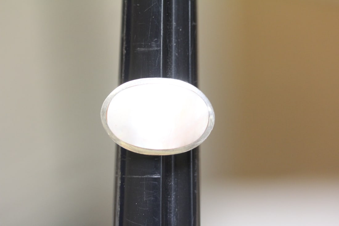 Sterling and Mother of Pearl Ring: as shown
