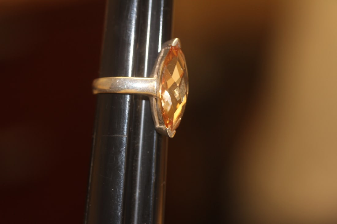 Sterling and Gemstone Ring: as shown
