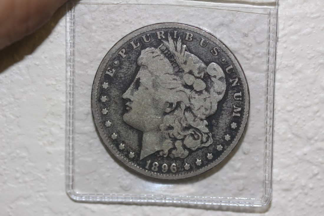 1896-O Morgan Silver Dollar: 90% silver - semi key date