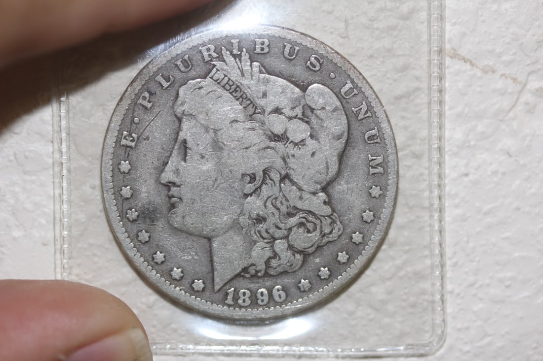1896-O Morgan Silver Dollar: 90% silver - semi key date