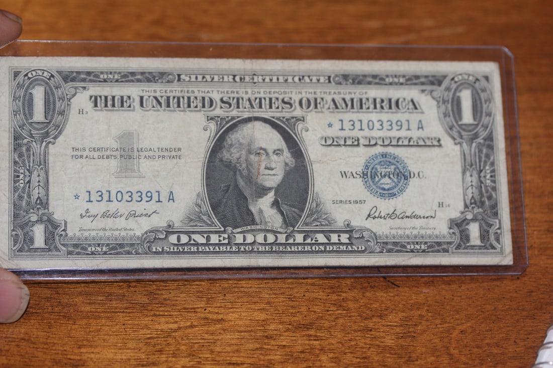1957 One Dollar Blue Seal Star Note (1 of 3)