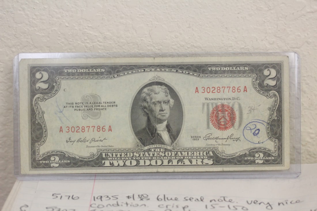 1953 Red Seal $2.00 Note (1 of 2)