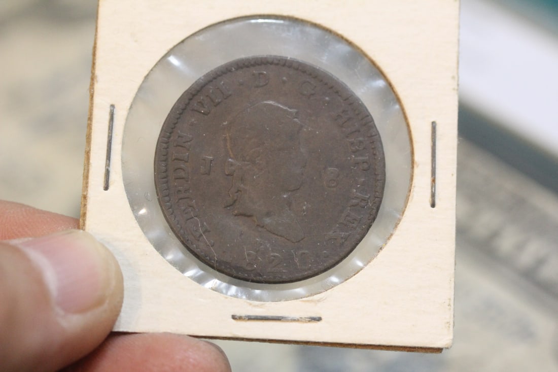 1820 Spain 8 Maravedis Coin (1 of 4)
