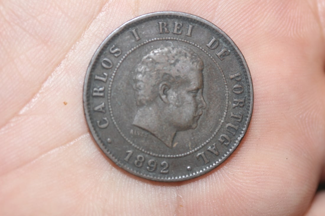 1892 Portugal 2 Reis Coin: as shown