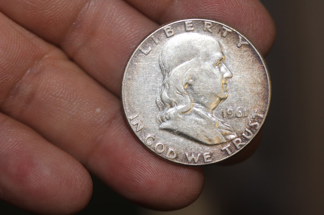 1961 Franklin Silver Half Dollar: 90% silver