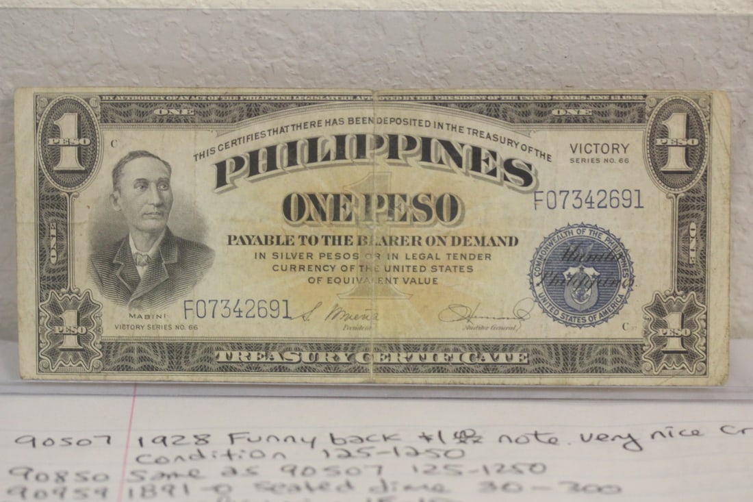 1944 Philippines One Peso Bank Note (1 of 2)