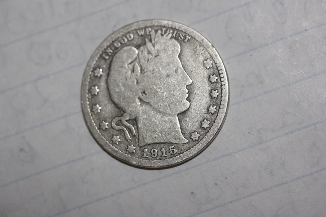 1915 Barber Silver Quarter: as shown