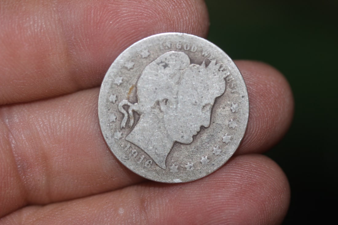 1916 Barber Silver Quarter: as shown