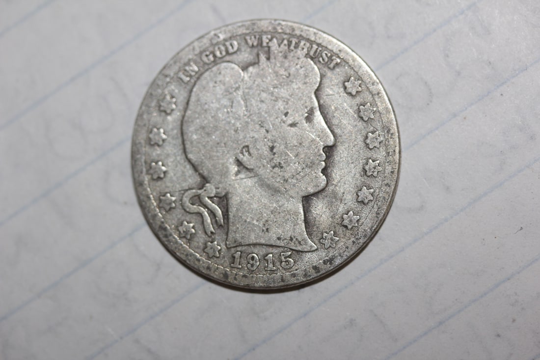 1915 Barber Silver Quarter: as shown
