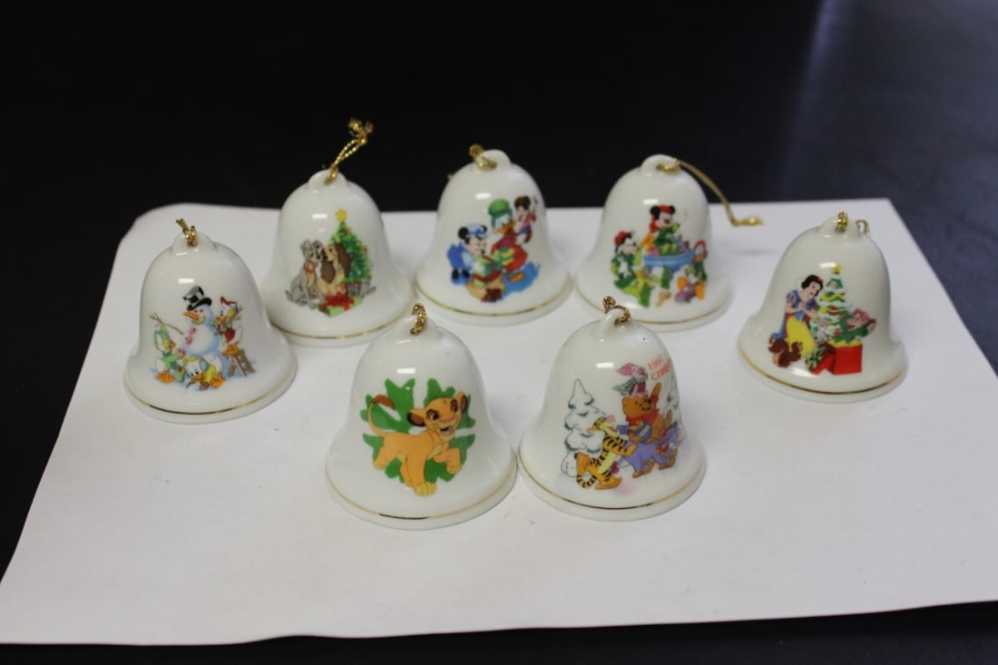 Lot of 7 Walt Disney Grolier Collections Bell: As shown on photos