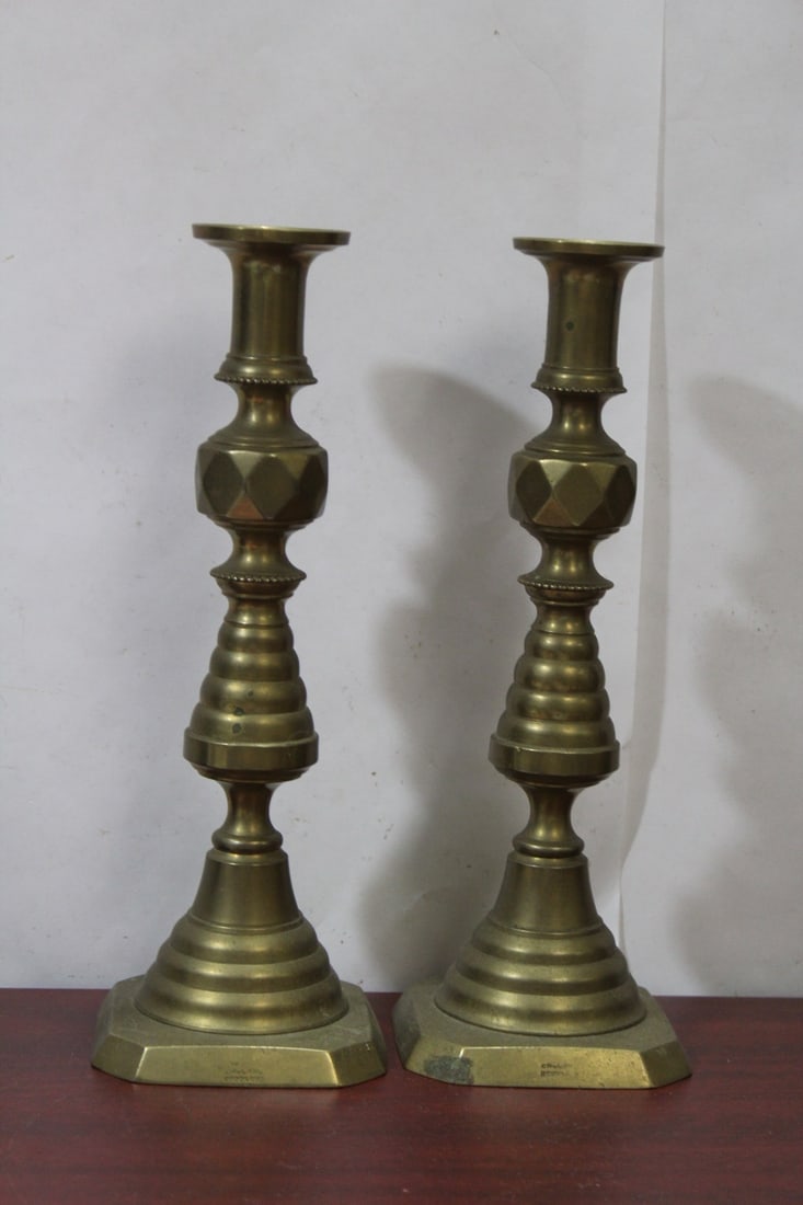 A Pair of Brass Candle Holders (1 of 7)