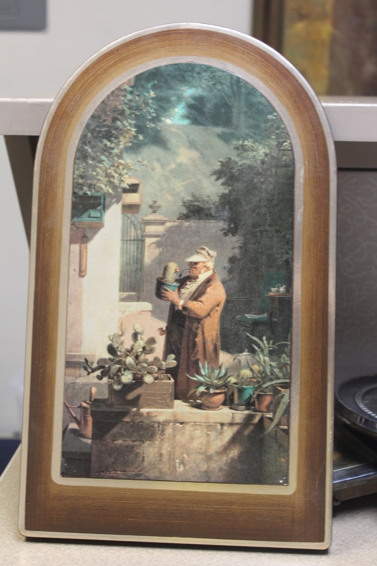 Reproduction Print of Spitzweg on Board: 16" tall