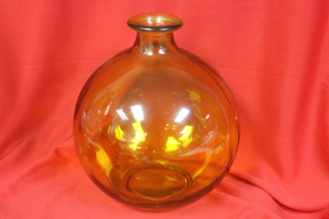 AN Amber Glass Bottle: 7 3/8" tall