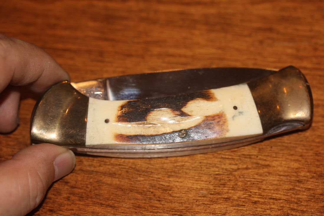 Parker and Son K407 Stag Handle Pocket Knife: 4 3/4" across when folded