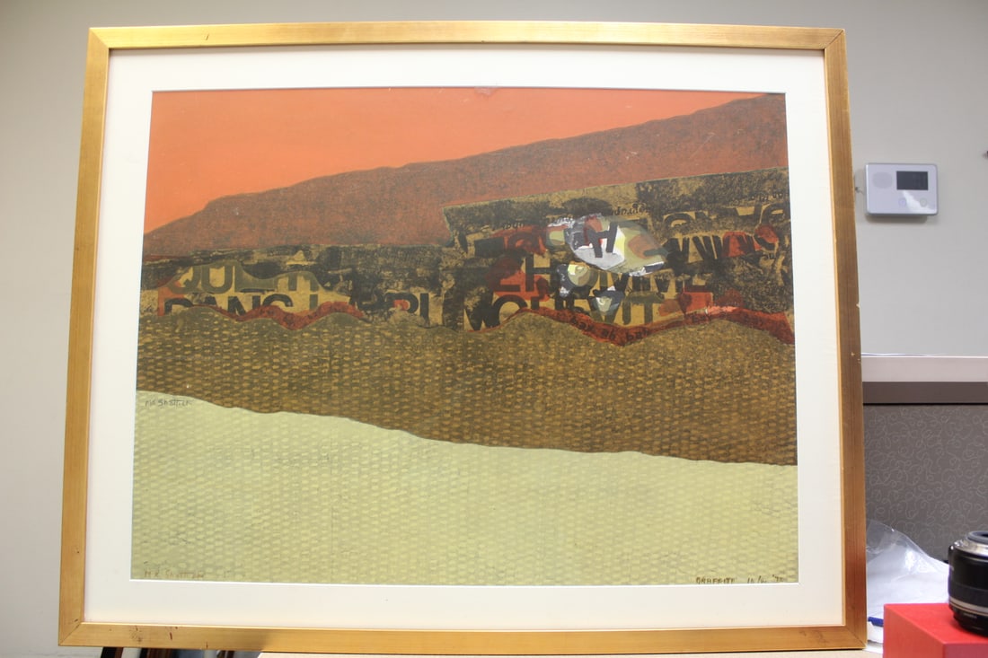 Painting or Lithograph by Graffiti Artist Shattuck: limited edition - framed - overall= 35 3/4" x 28 3/8"