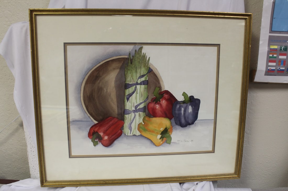 Original Painting of Watercolor by M.L. Poole: overall= 22 3/4" x 19"