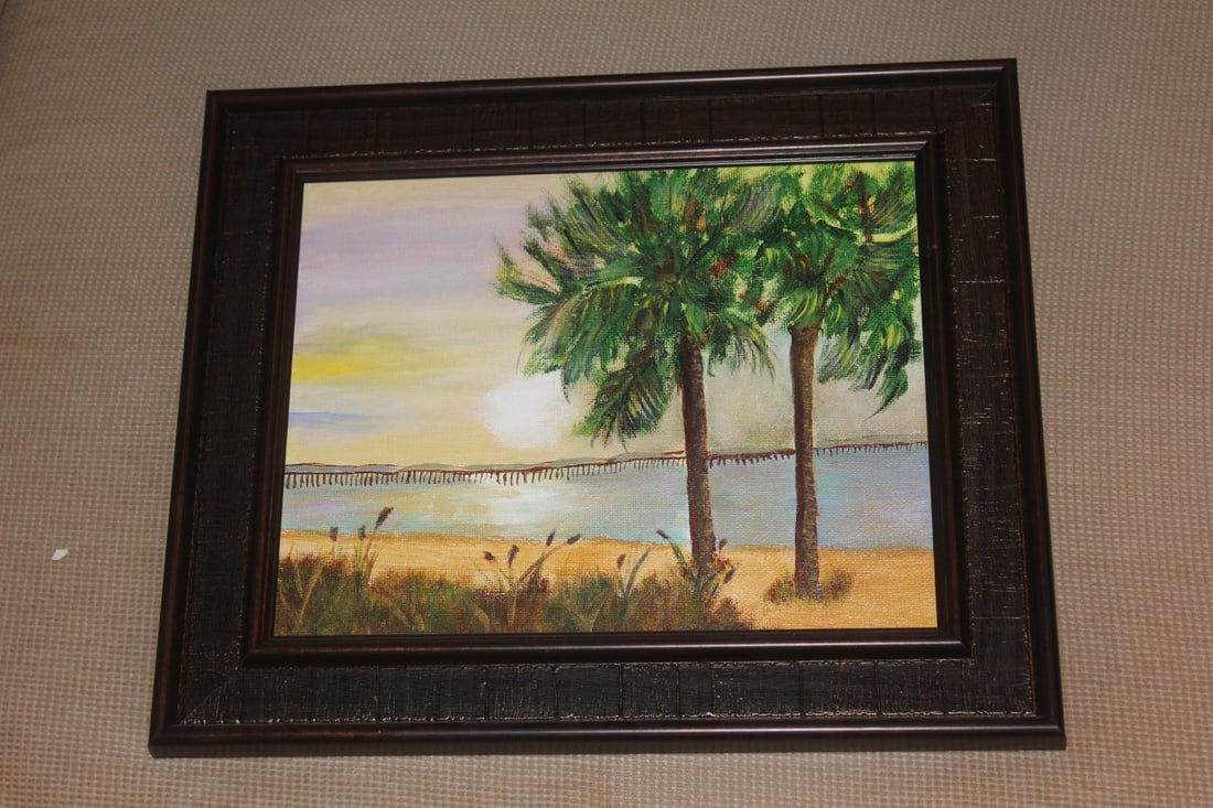 Oil on Board Scenic Motief: framed - 12 7/8" x 10 7/8"