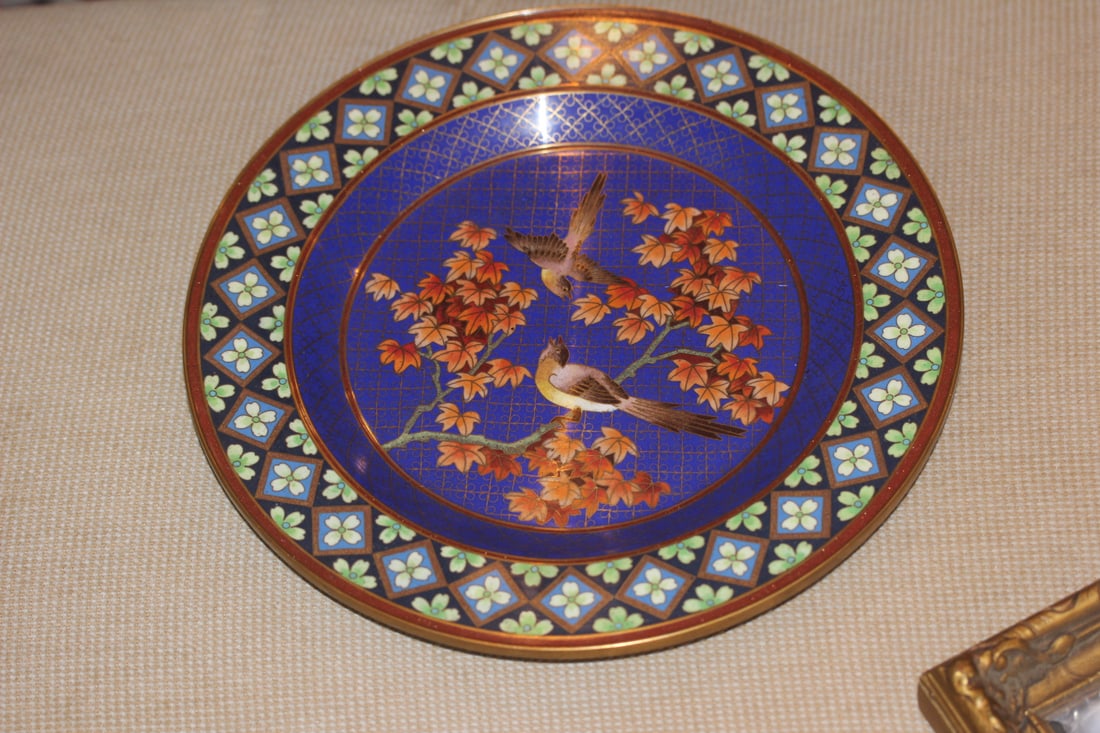 Chinese Cloisonne Plate: 10 1/4" in diameter - probably 1980's to 1990;s - beautifully done