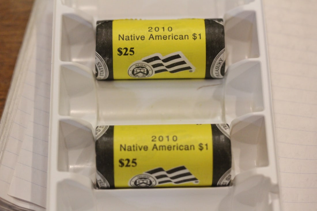 2010 Two Native american $1 Coin Rolls: $25 each roll - Denver and Philadelphia