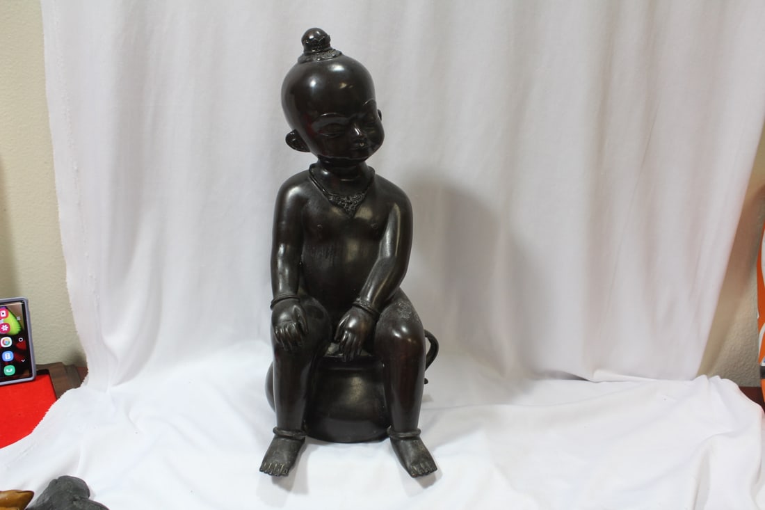 A Chinese Bronze Child: 13 1/4" tall