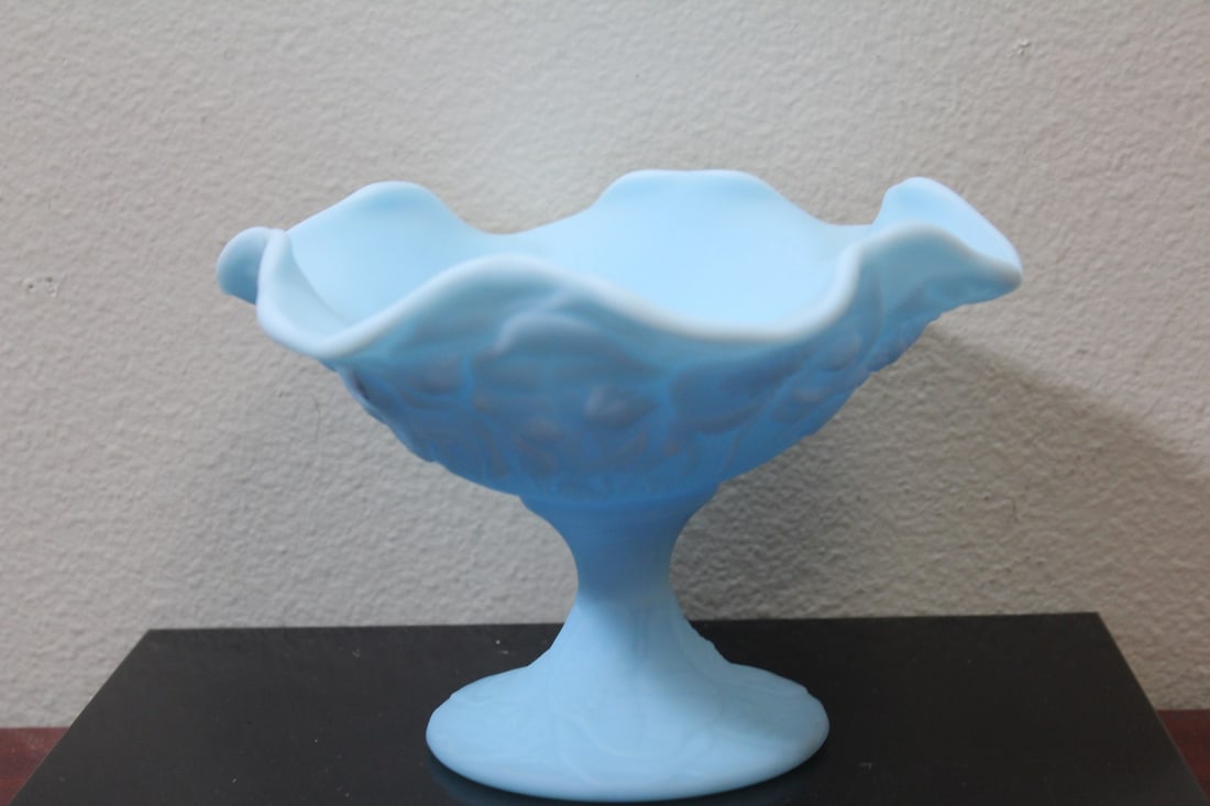A Possibly Fenton Stem Vase: 7 3/8" across