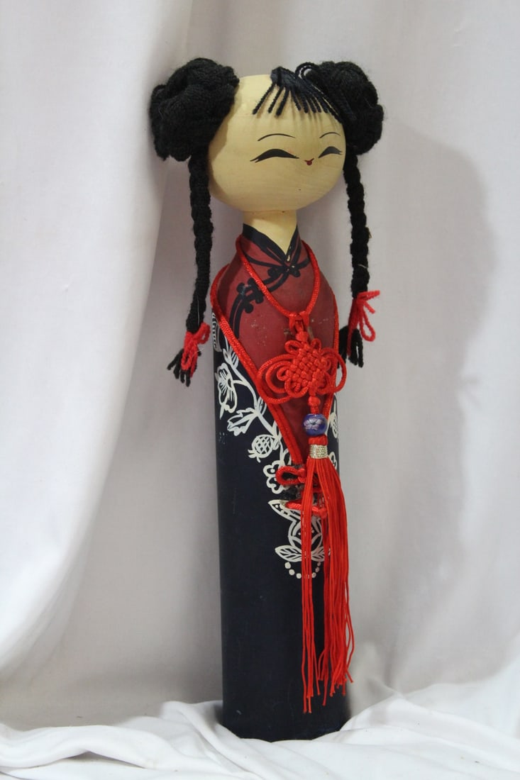A Chinese or Japanese Doll: 13" tall