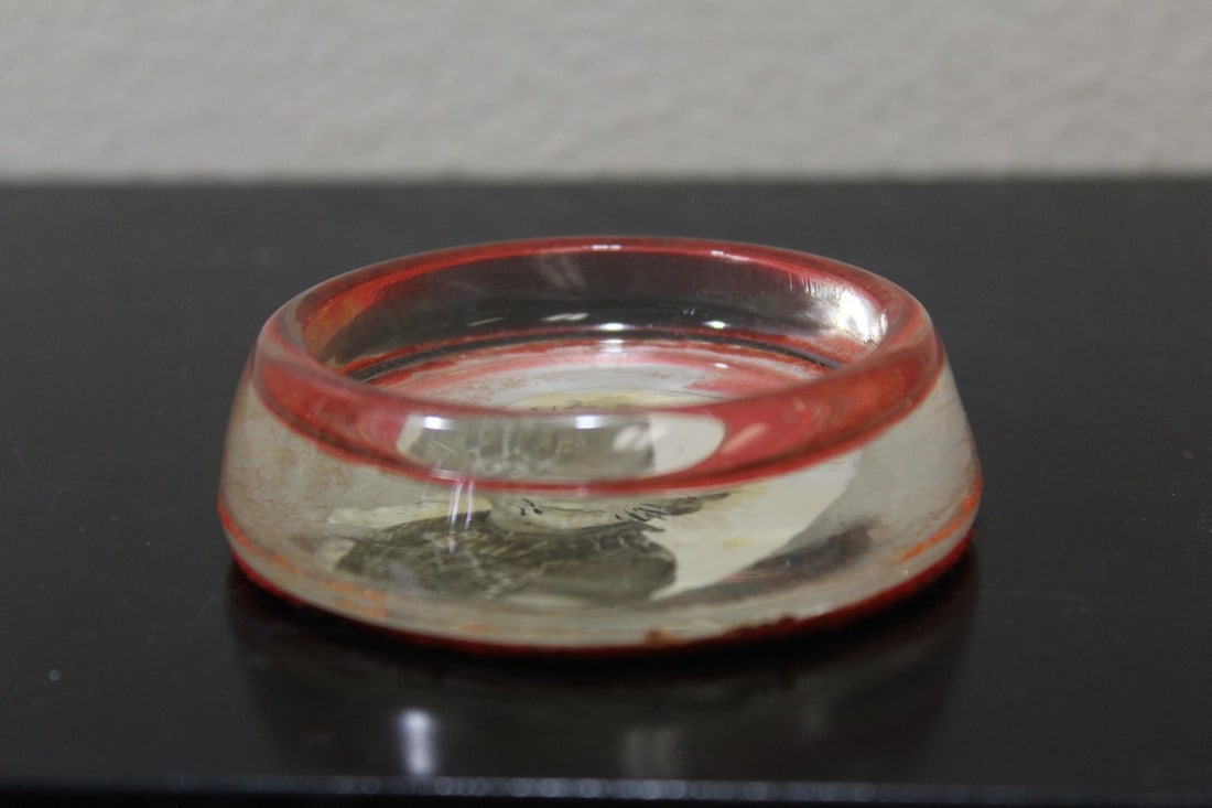 A Glass Insert of a Photograph: 3 inches in diameter