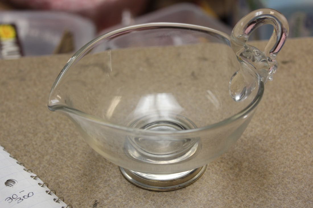 Sterling Rim Gravy Bowl: 3 5/8" tallest