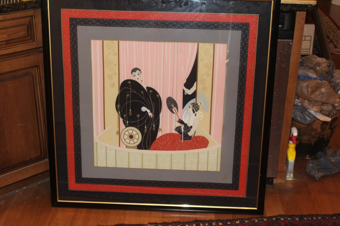 Signed Erte Seriagraph: framed - overall measurement= 37 1/2" x 38"