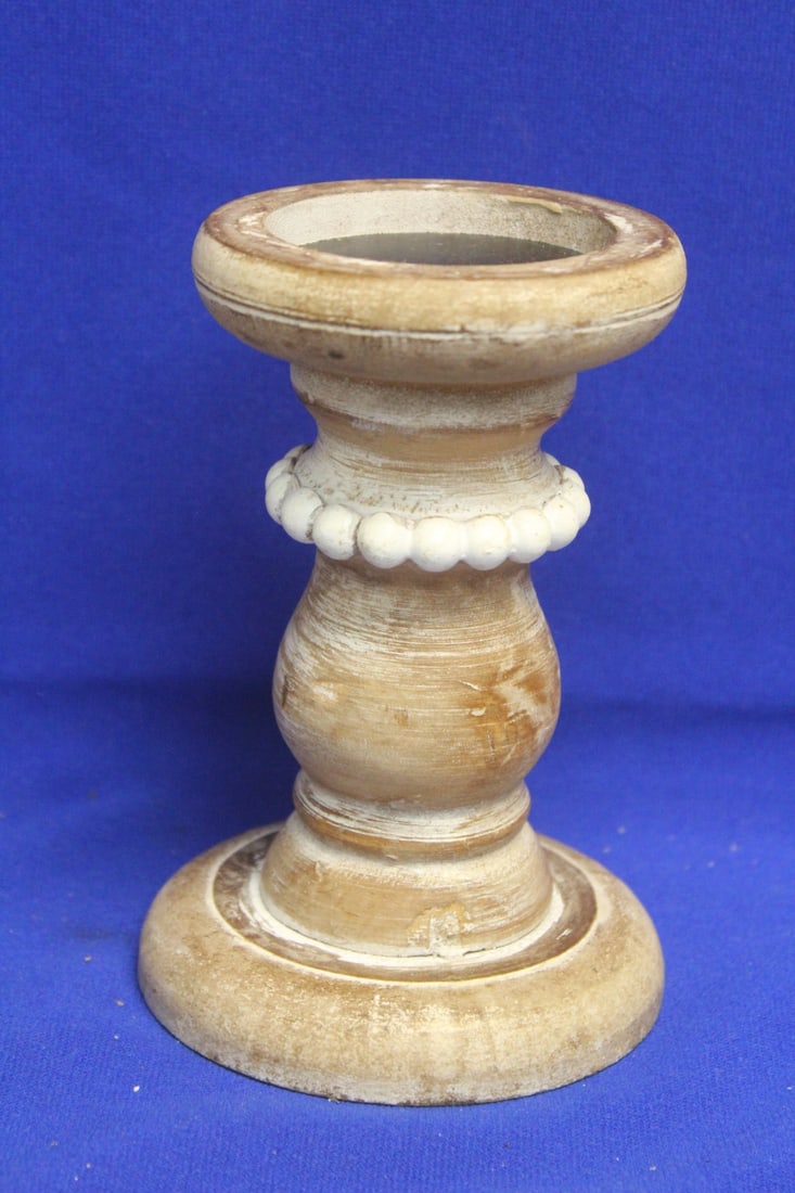 Shabby Chic Candle Stick: 6 1/4" tall