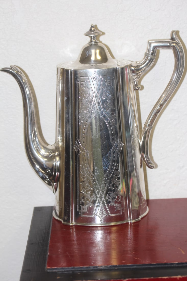 Ornate Silverplate Chocolate Pot: 10 1/4" tall - beautiful pot