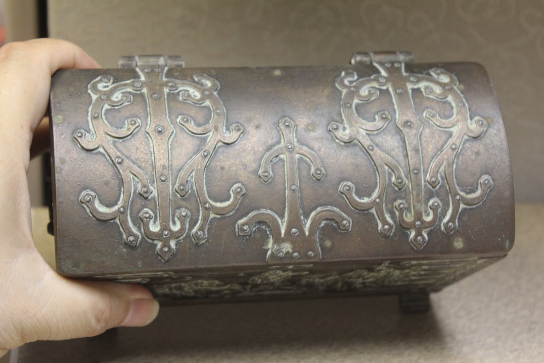Antique Denmark Bronze Casket - 2