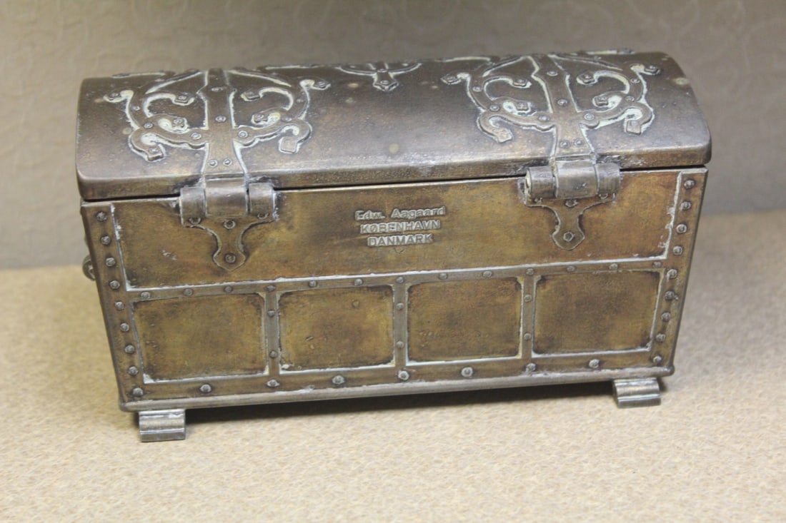 Antique Denmark Bronze Casket - 4