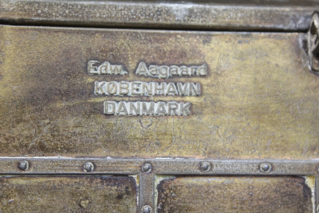 Antique Denmark Bronze Casket - 5