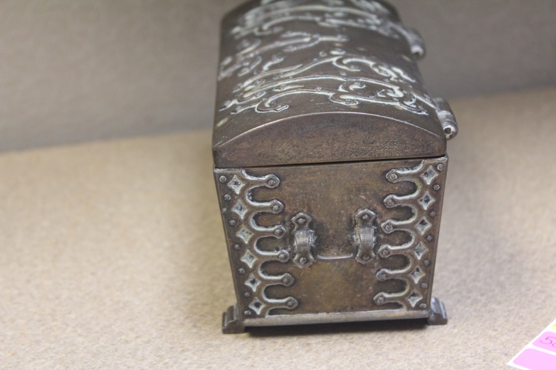 Antique Denmark Bronze Casket - 6