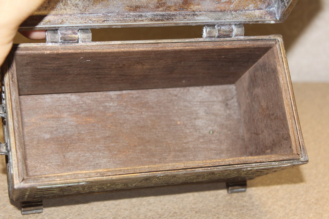 Antique Denmark Bronze Casket - 8