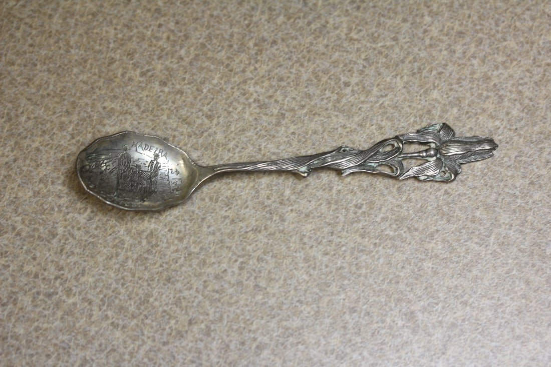 Madeira Sledge Souvenir Spoon: most likely sterling, however, not tested - 5 inches long