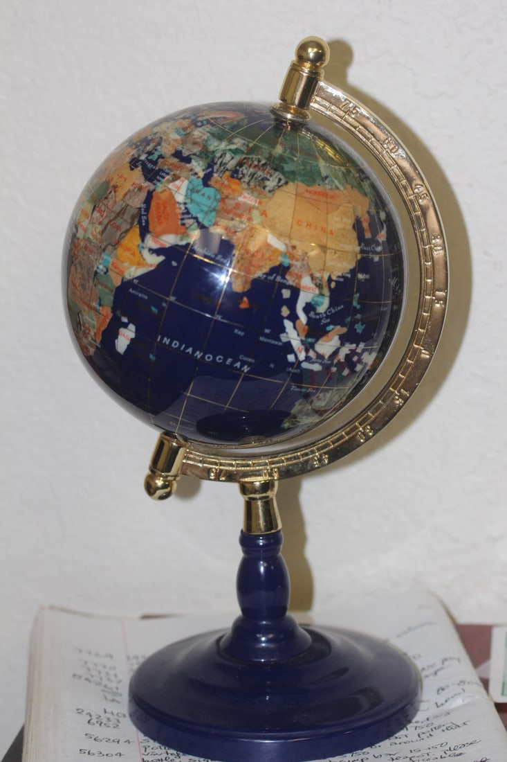 A World Globe: spins - 12 1/2" tall