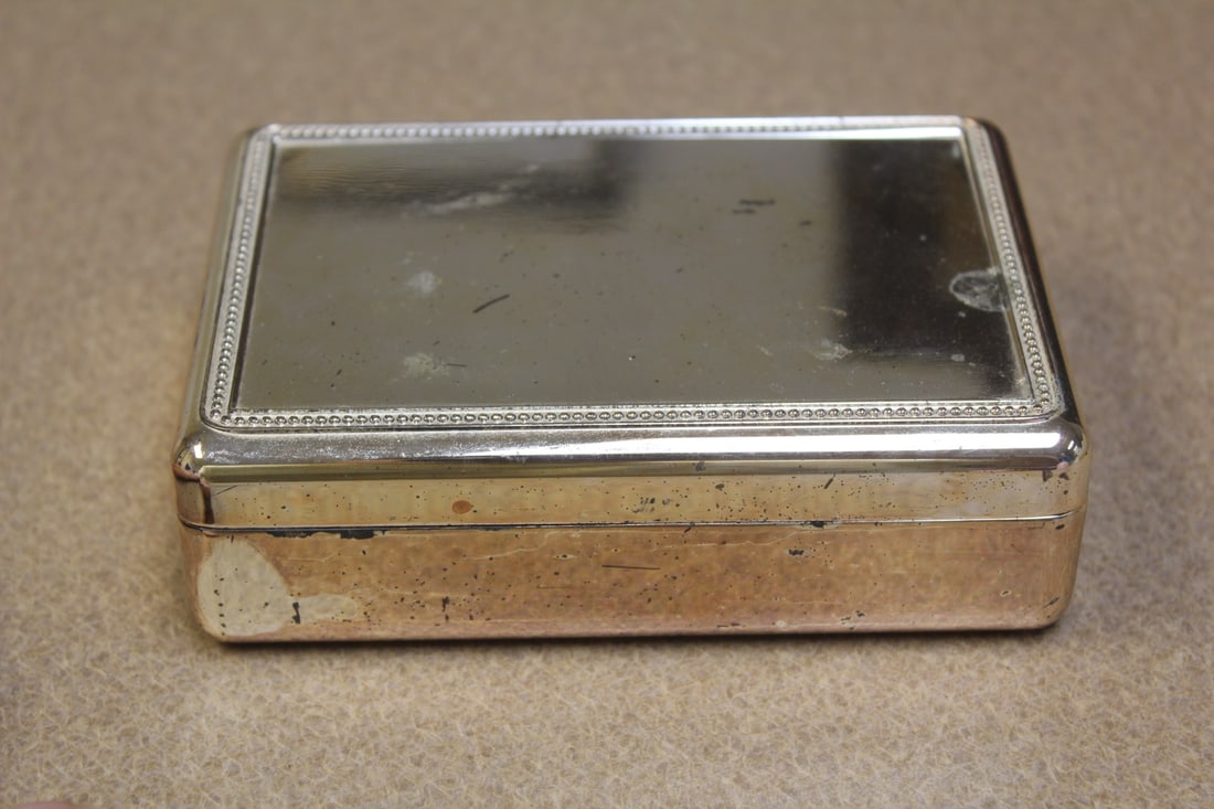 Mirror Metal Box: 5 1/4" across
