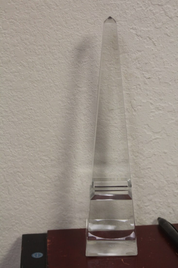 Baccarat Obelisk: marked Baccarat monument obelisk - 10" tall