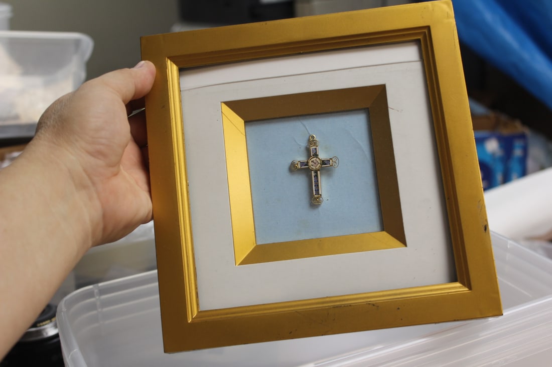 Framed Cross: 8" x 8" square