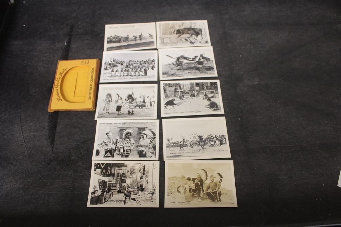 Lot of 10 Black and White miniature Photographs: Indian or Native American