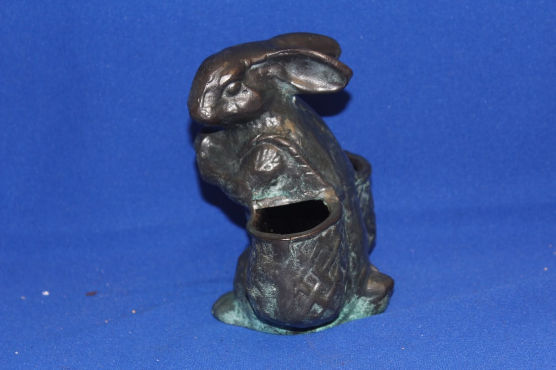 Bronze Rabbit Planter - 2