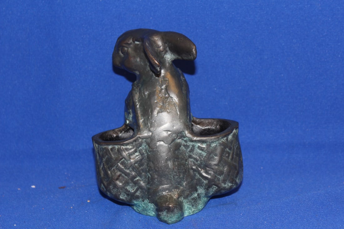Bronze Rabbit Planter - 3
