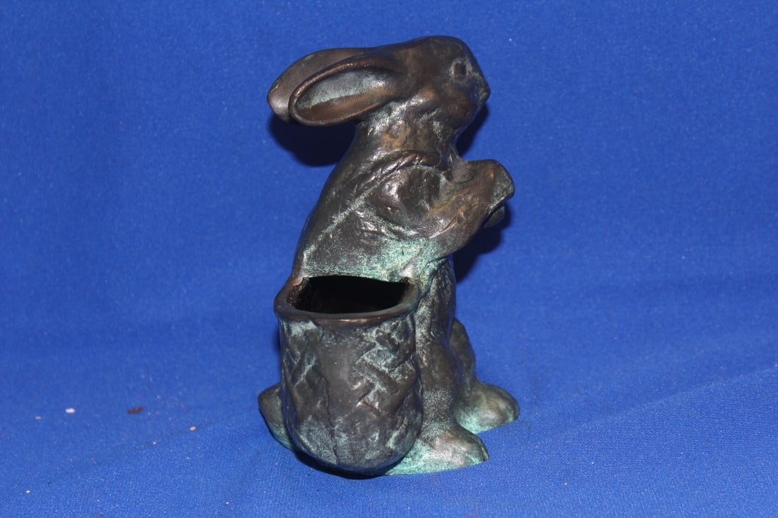 Bronze Rabbit Planter - 4