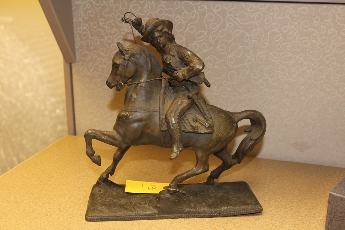 Antique Metal Horse and Rider (1 of 8)