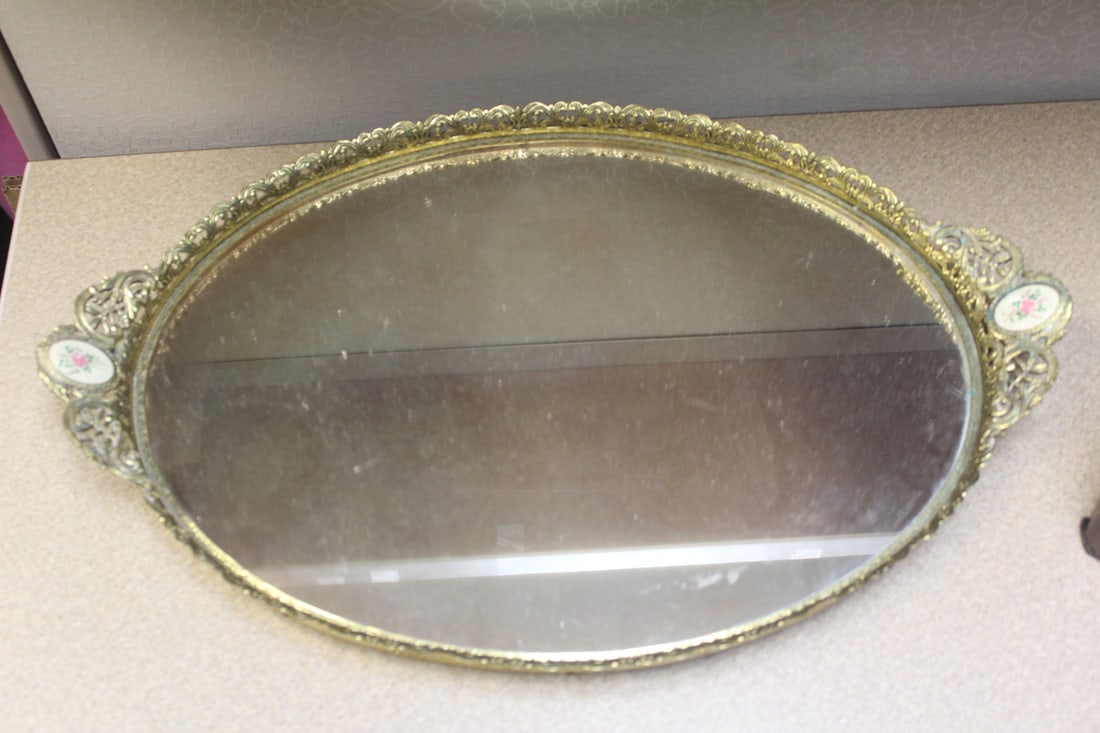 Perfume Glass Tray: 19 inches across