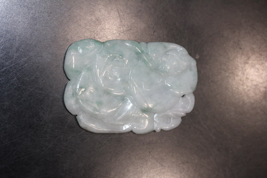 Jadeite Pendant: well carved on both sides - 2 1/8" in diameter