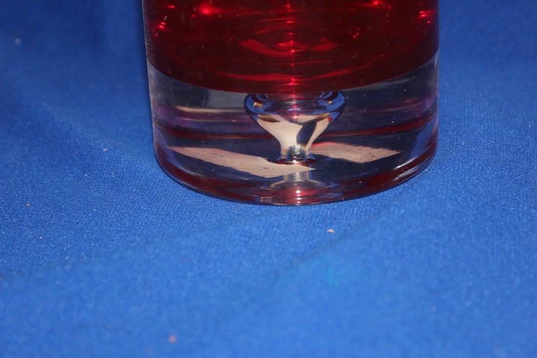 A Ruby Red Artglass Decanter - 5