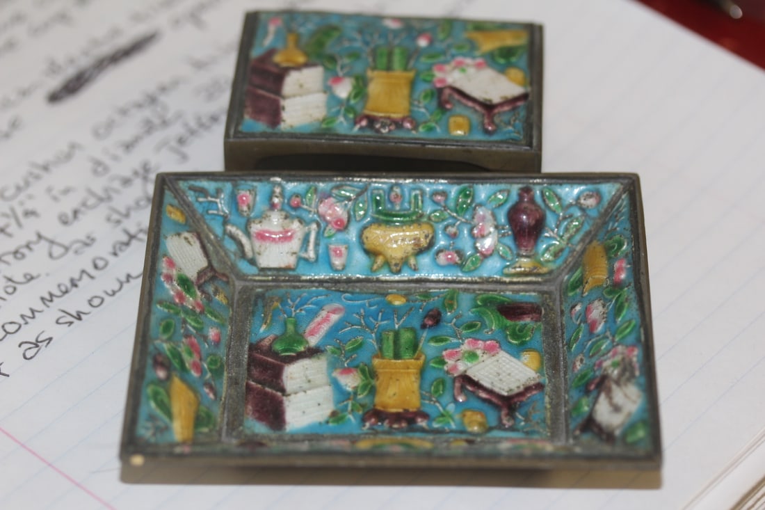 Set of Chinese Enamel Match Safe (1 of 9)